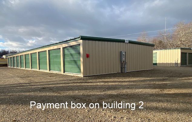 Alexander Storage Units lockbox on side of building 1.